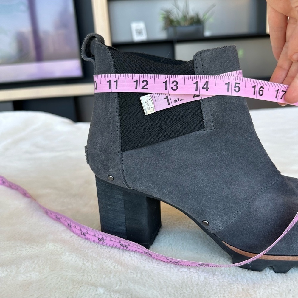 Sorel Addington 260 mm Chelsea Gray Stacked Suede Leather Boots EU 39.5 US 9 - Picture 14 of 16